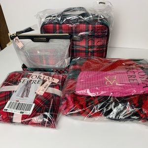 Bundle - Matching Tartan Print VS Pajamas, Cosmetic Cases, Scarf, Hat